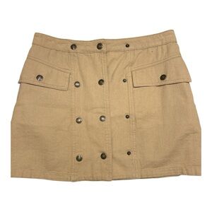 Signature8 Women Tan Double-Breasted Mini Skirt Size Medium